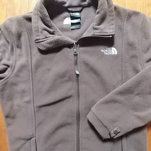 Women Ladies The North Face Full Zip Fleece Brown